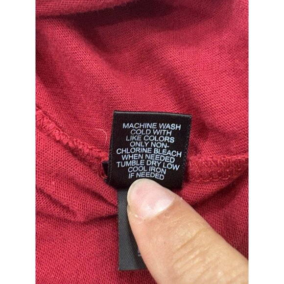 Express Red Fitted Tee Round Neck Long Sleeve Women’s Size L - Picture 6 of 6